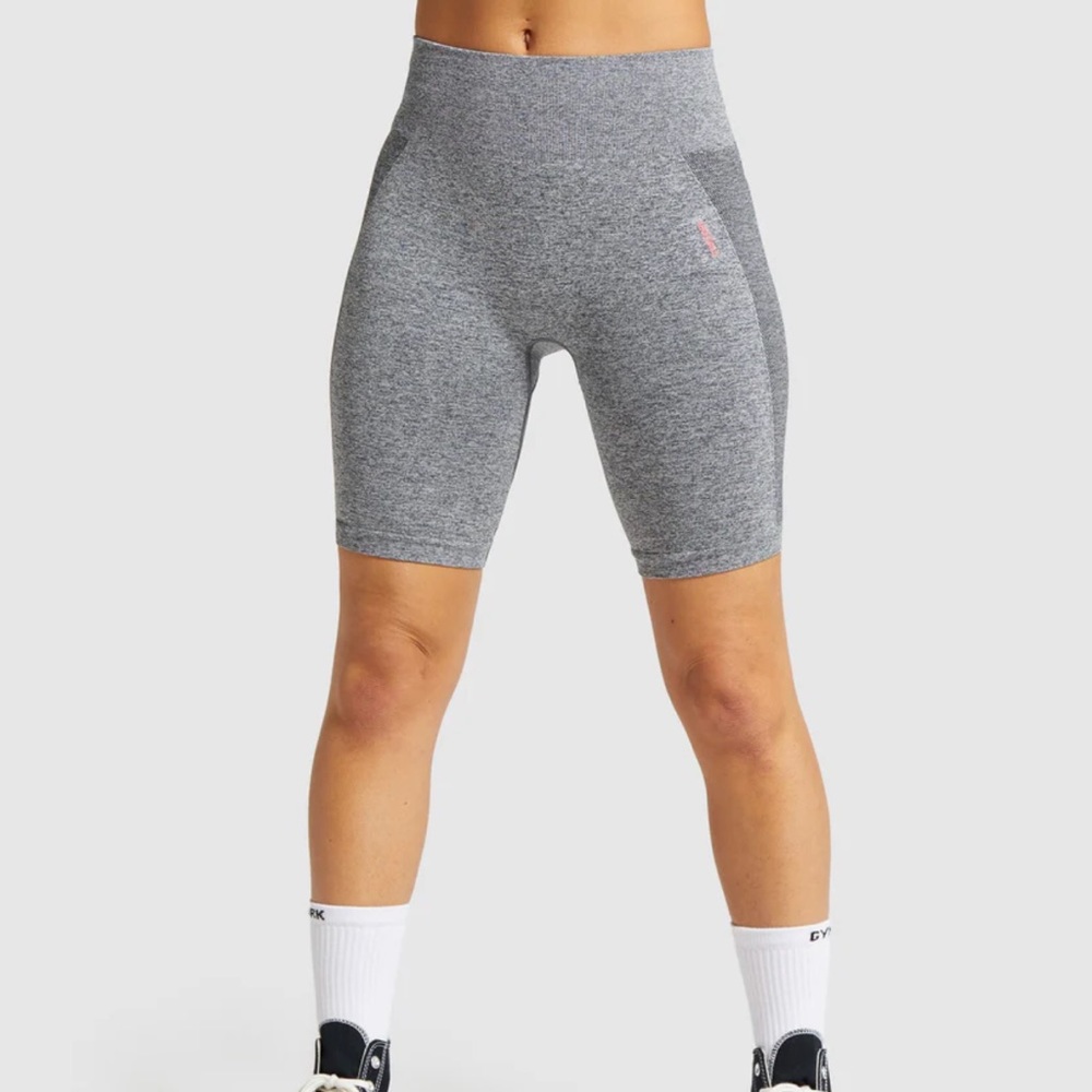 Gymshark Flex Cycling Shorts - Charcoal Marl/Teal S